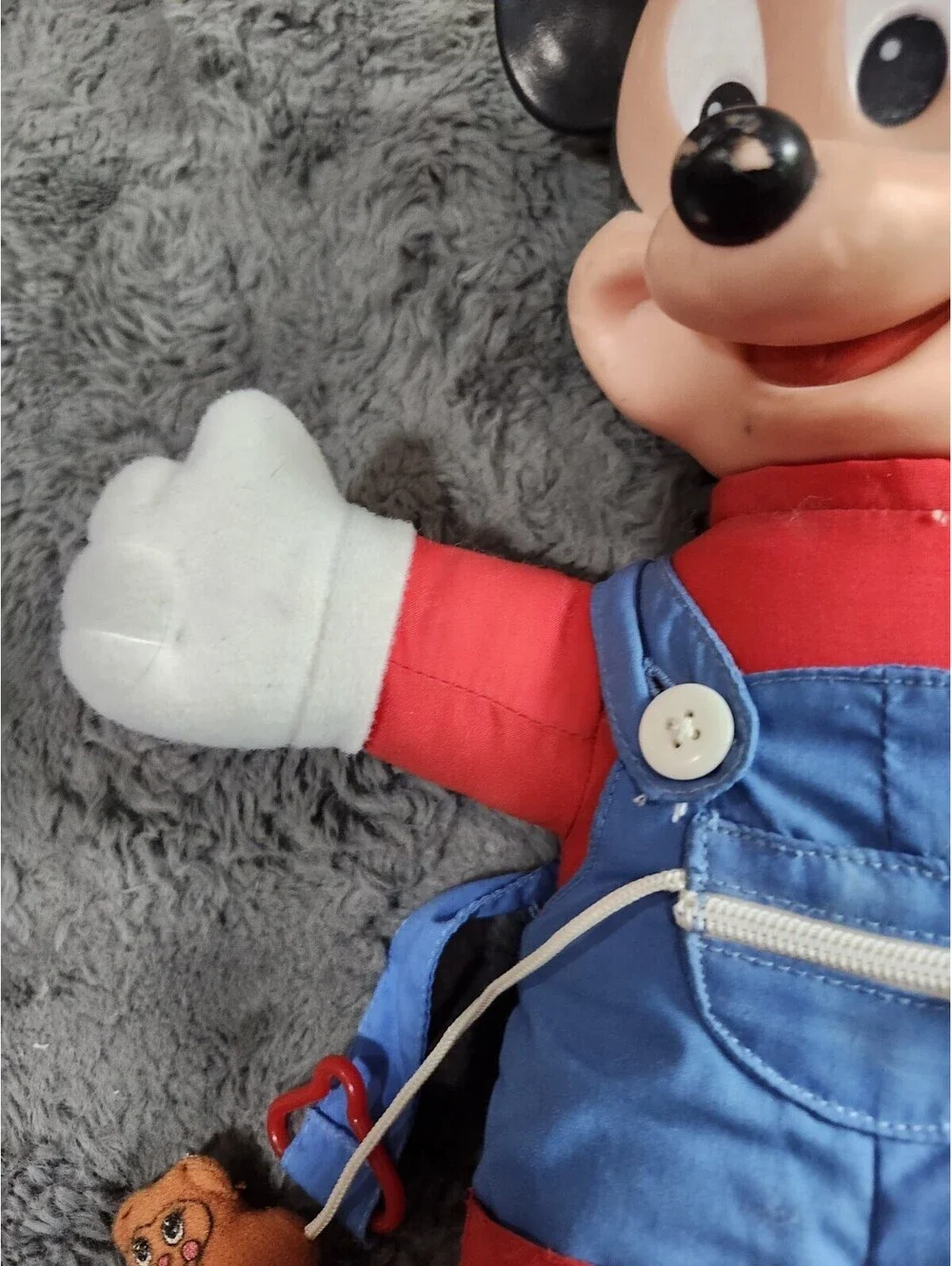 Vtg Mattel Walt Disney Mickey Mouse Learn To Dress Me Plush Soft Toy Plastic 15